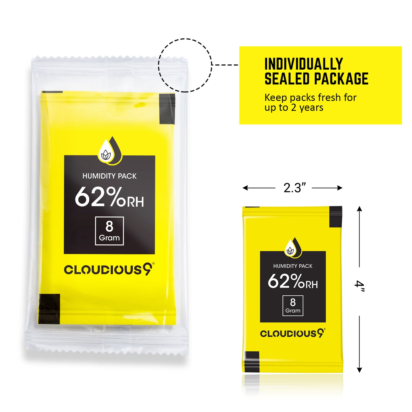 62% 2-Way Humidity Pack Regulator - 12 Count 8Gram